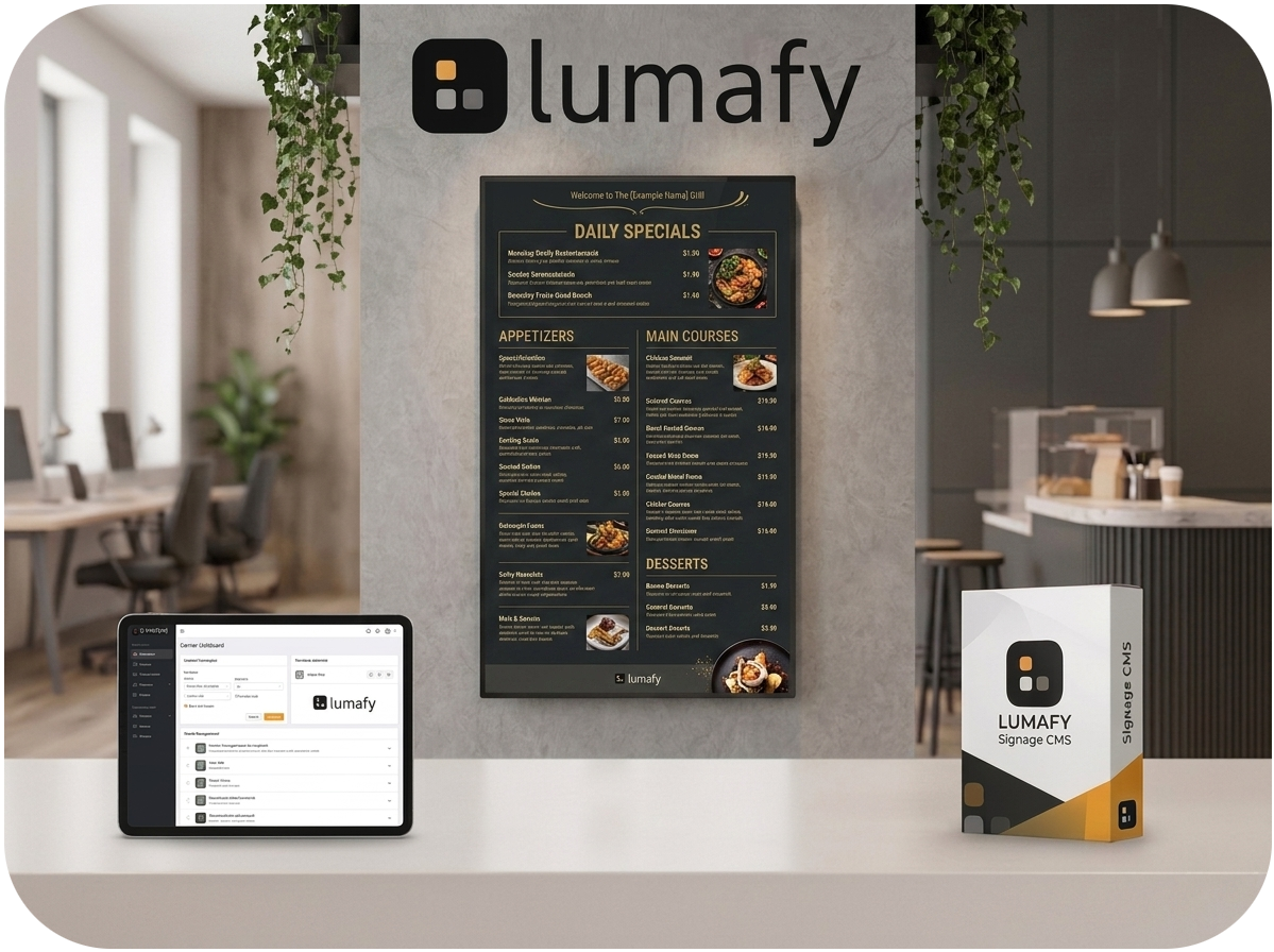 lumafy CMS — Lizenz je Bildschirm