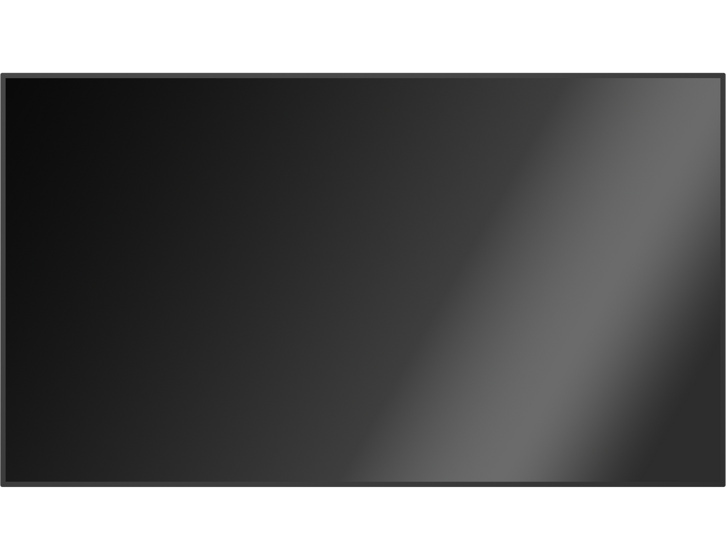 lumafy ONE 4K Digital Signage Display, Frontansicht mit schwarzem Bildschirm